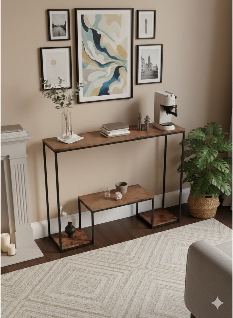 إكسبرت طاولة كونسول احترافية ثلاثية الطبقات بتصميم حديث، مع رف تخزين، مناسبة لمعدات القهوة، وطاولة للمدخل وغرفة المعيشة - Image 1